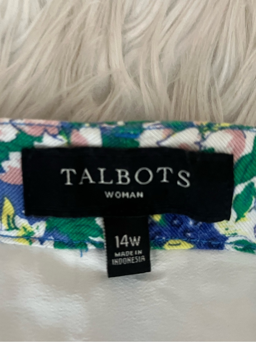 {Talbots} Floral Denim Skirt - Womens 14W - Picture 7 of 8
